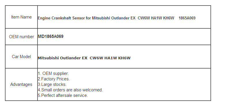 OE# 1865A069/SU13074 crankshaft position sensor for Mitsubishi Outlander 07 - 11