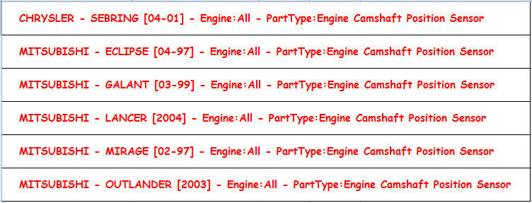 For Chevrolet /Suzuki/ Mitsubishi Cam Sensor(CMP Sensor)PC226/3322050G00/3322050G01/3322050G02